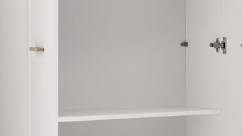 Möbel Bohn Crailsheim, Aktenschrank, Aktenschrank Oslo, geeignet als  Büromöbel oder Wohnzimmermöbel, Mattweiß & Sanremo Eiche - zwei Türen, ca.  193 cm hoch
